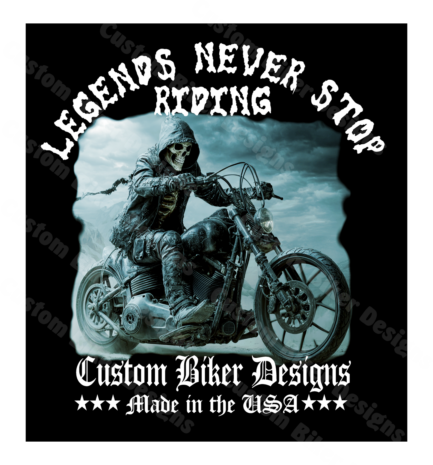 Legends Never Stop Riding - Biker Graphic T-shirt