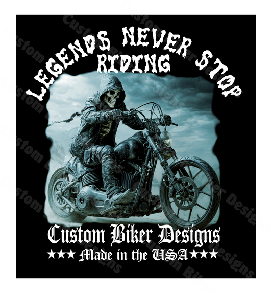 Legends Never Stop Riding - Biker Graphic T-shirt
