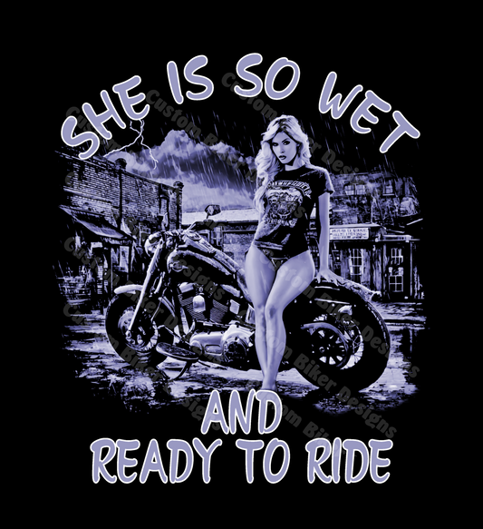 SHE IS SO WET - Biker Graphic T-Shirt