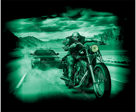 Zombie Green Biker